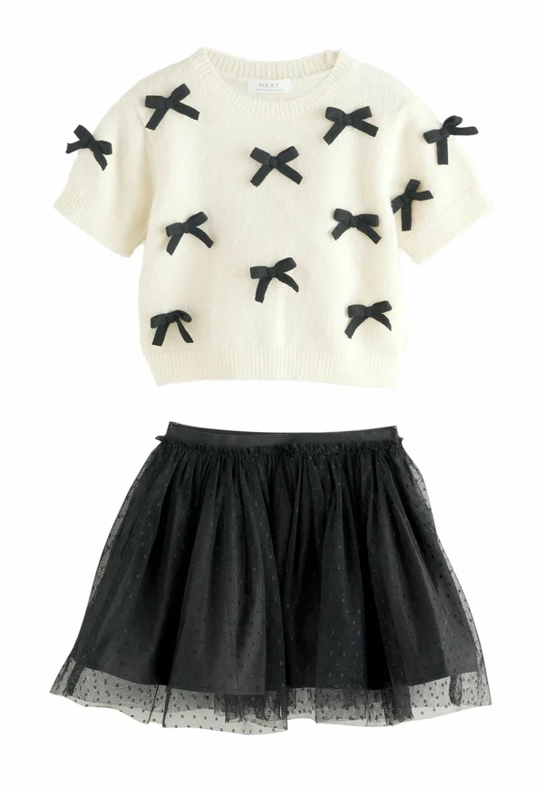 REGULAR FIT - BOW  - A-Linien-Rock - black ecru