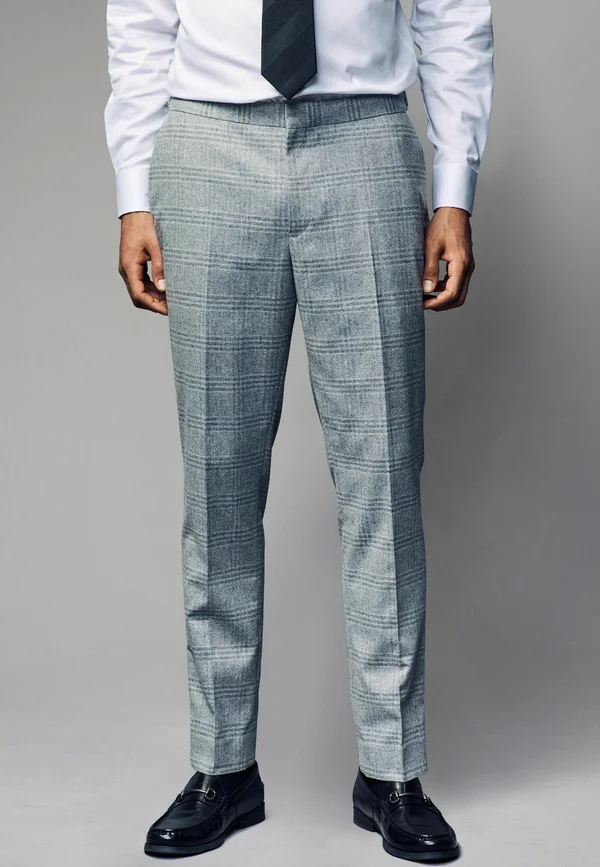 REGULAR FIT - BRUSHED CHECK  - Anzughose - grey