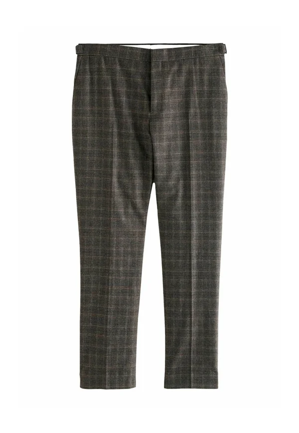 REGULAR FIT - BRUSHED CHECK - Stoffhose - brown