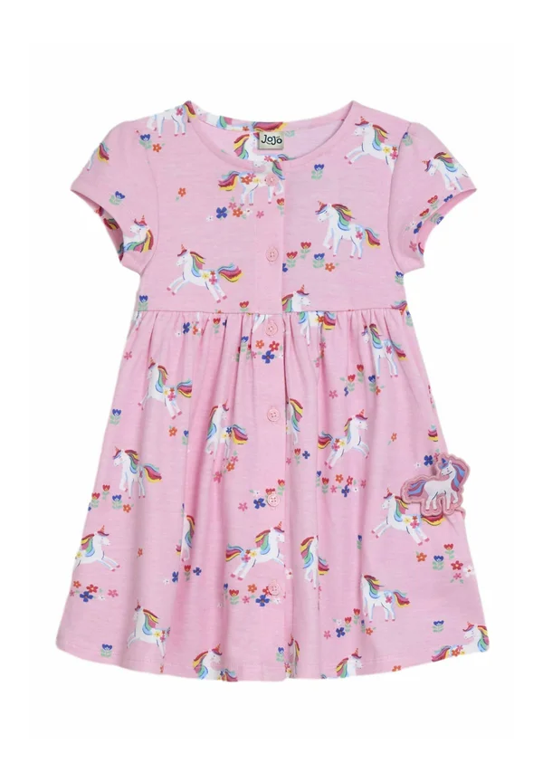 REGULAR FIT BUTTON THROUGH - Jerseykleid - pink unicorn