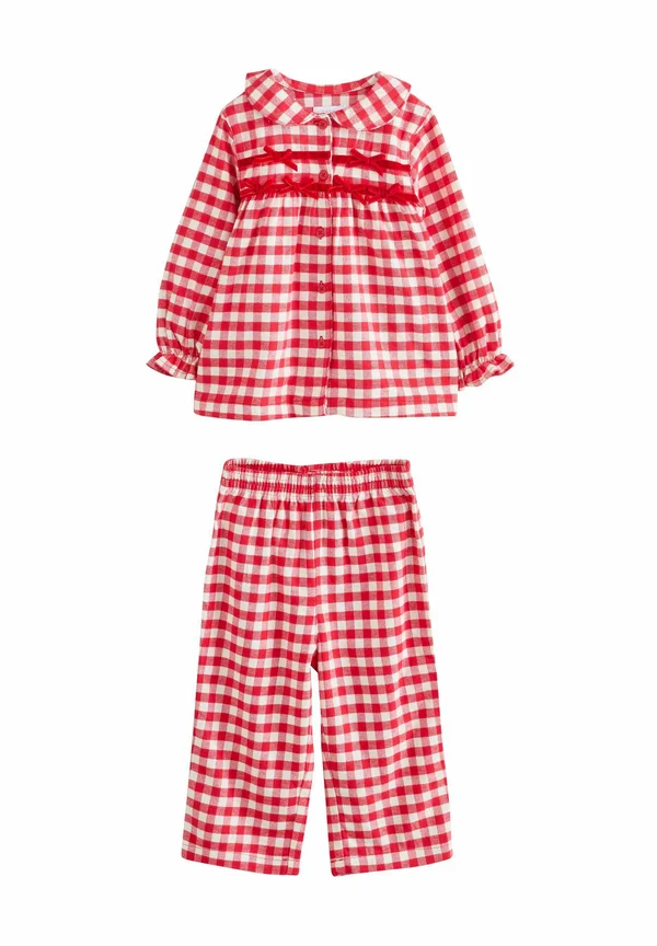 REGULAR FIT BUTTON THROUGH SET - Nachtwäsche Set - red/white gingham check