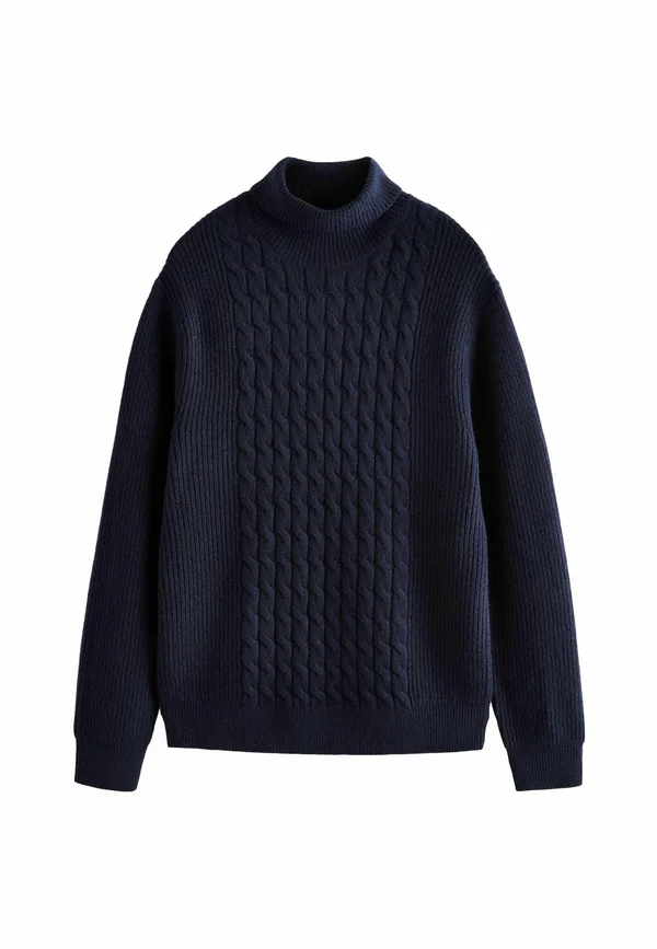 REGULAR FIT CABLE ROLL NECK  - Strickpullover - navy blue