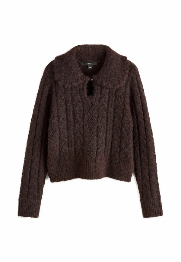 REGULAR FIT - CABLE  - Strickpullover - chocolate brown