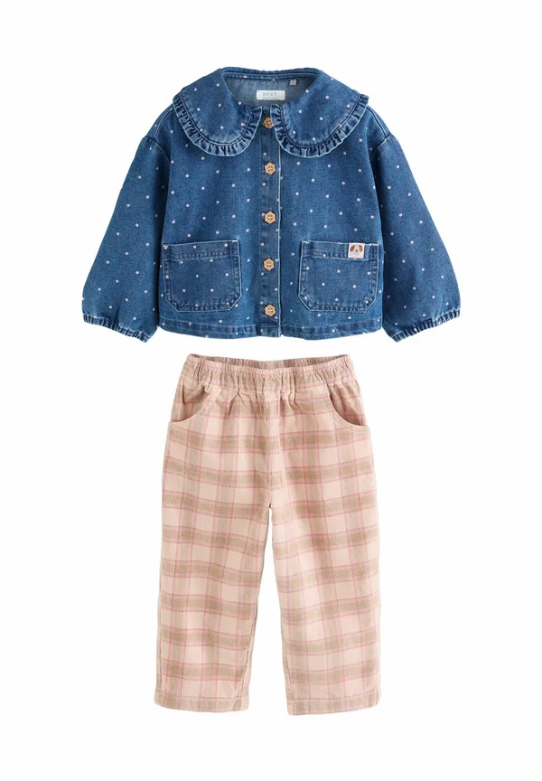 REGULAR FIT CHECK  SET - Stoffhose - mid blue denim