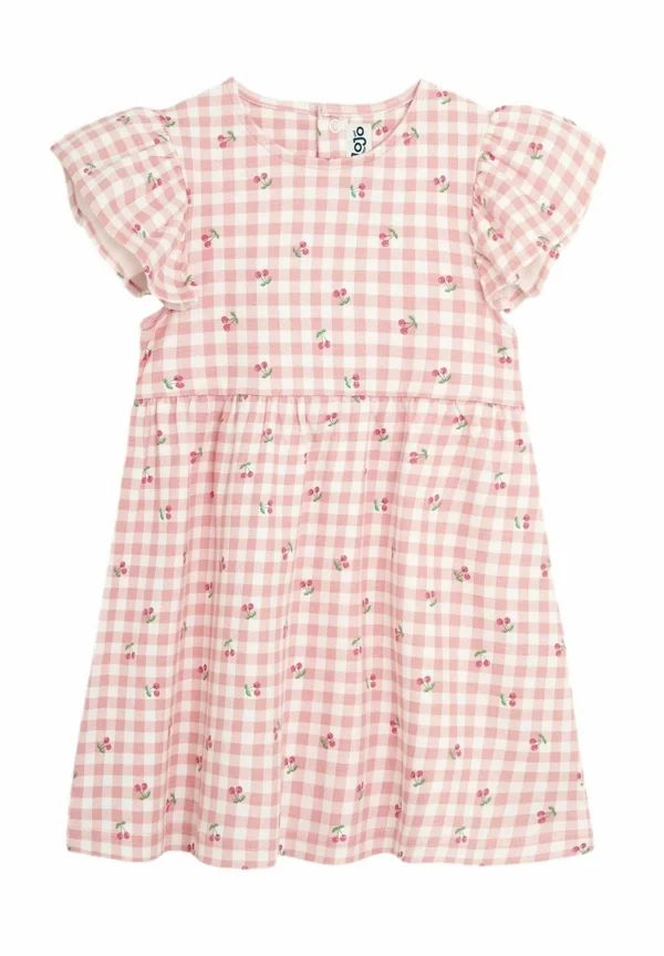 REGULAR FIT CHERRY GINGHAM FLUTTER SLEEVE - Freizeitkleid - pink