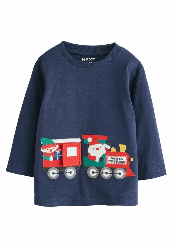 REGULAR FIT - CHRISTMAS - Langarmshirt - navy santa train appliqué
