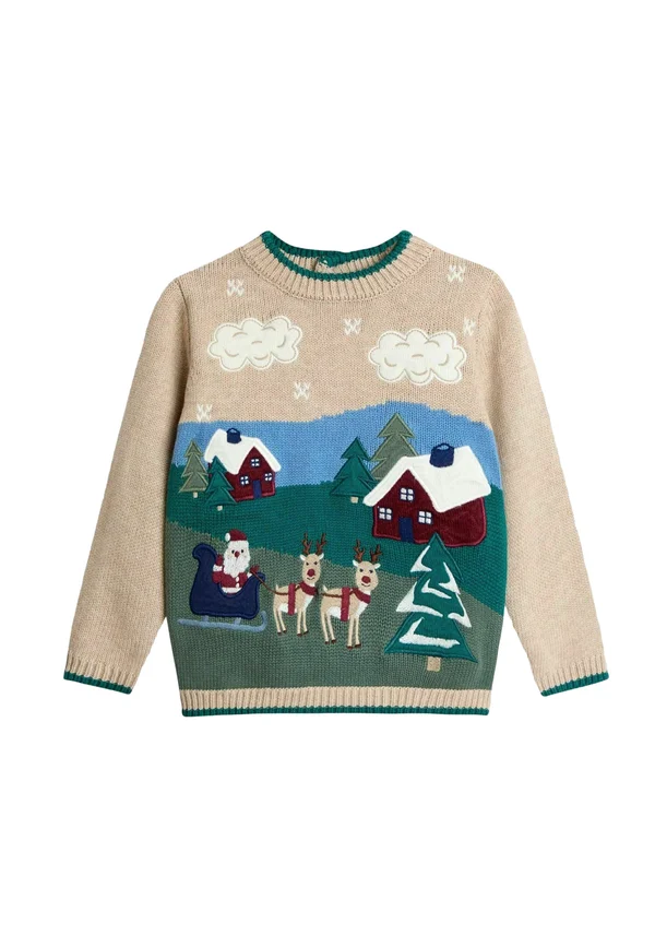REGULAR FIT - CHRISTMAS SCENE - Strickpullover - natural