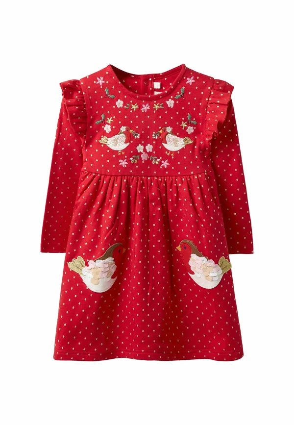 REGULAR FIT - CHRISTMAS SNAIL APPLIQ - Jerseykleid - red robin