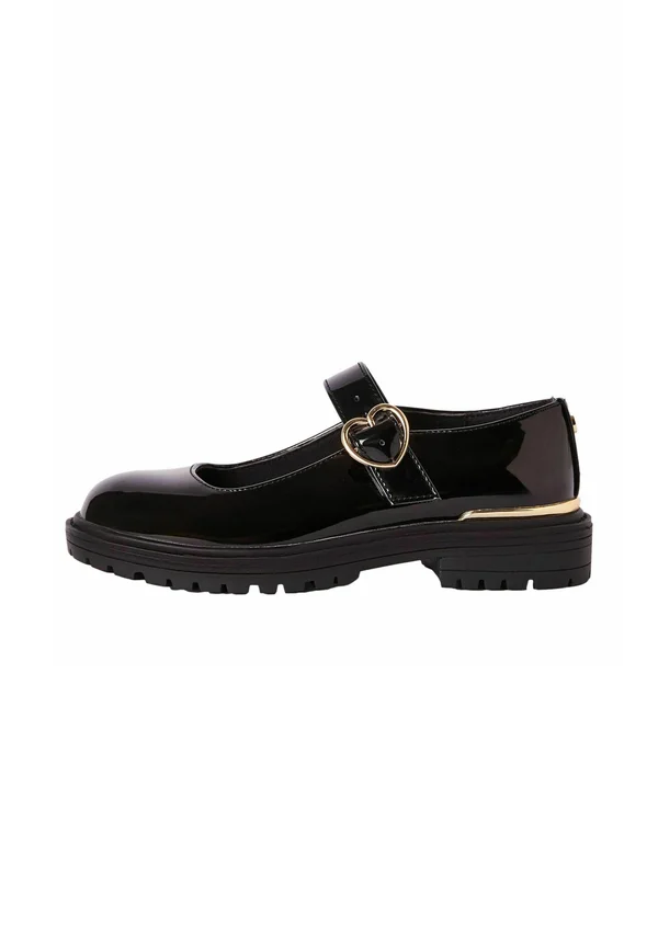 REGULAR FIT - CHUNKY PATENT SCHOOL - Riemchenballerina - black