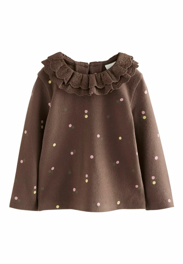 REGULAR FIT - COLLAR - Langarmshirt - chocolate brown