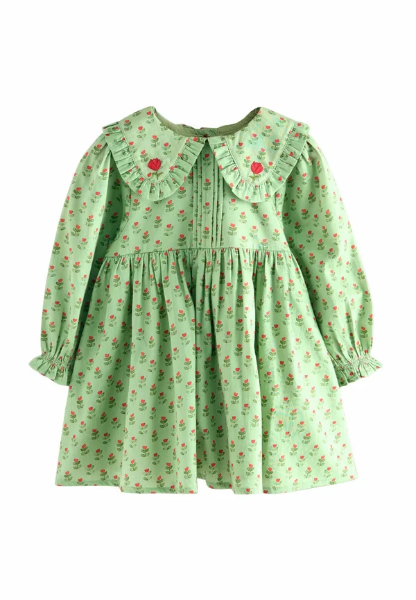 REGULAR FIT - COLLAR LONG SLEEVE - Freizeitkleid - green printed