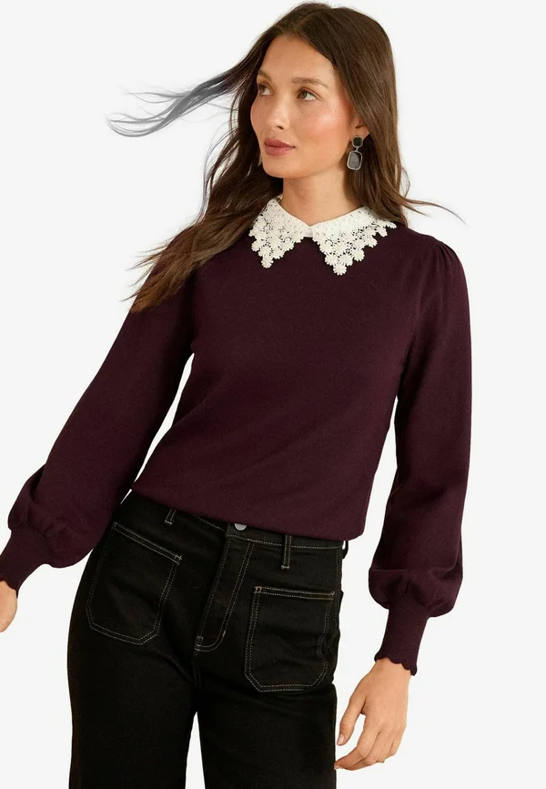 REGULAR FIT  COLLAR - Strickpullover - berry lace