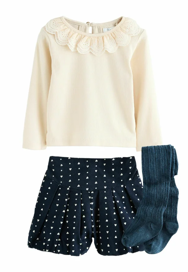REGULAR FIT - COLLARED WITH PRINTED SET - Shorts - navy