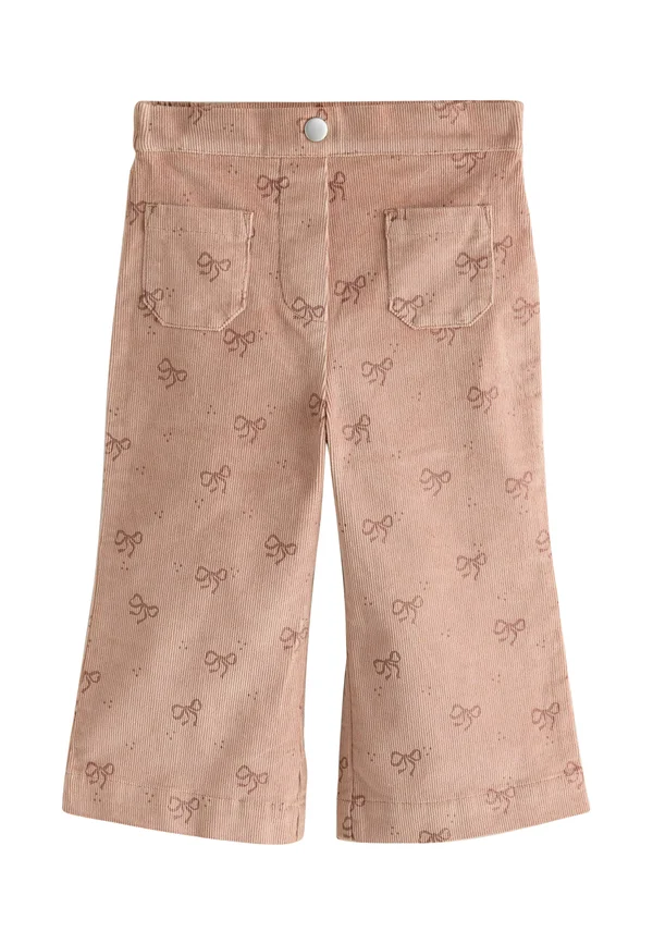 REGULAR FIT - CORD FLARE - Stoffhose - brown bow print