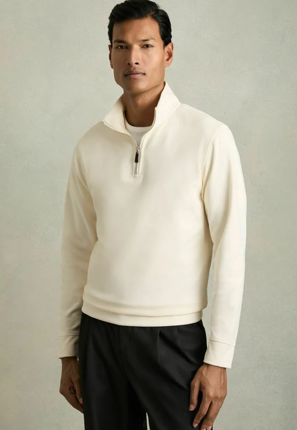 REGULAR FIT - CREEK BRUSHED HALF - Strickpullover - off white