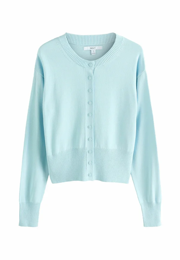 REGULAR FIT - CREW NECK SOFT BUTTON CO-ORD - Strickjacke - blue pale
