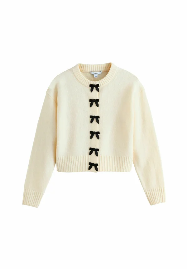 REGULAR FIT - CREW NECK  - Strickjacke - ecru bows