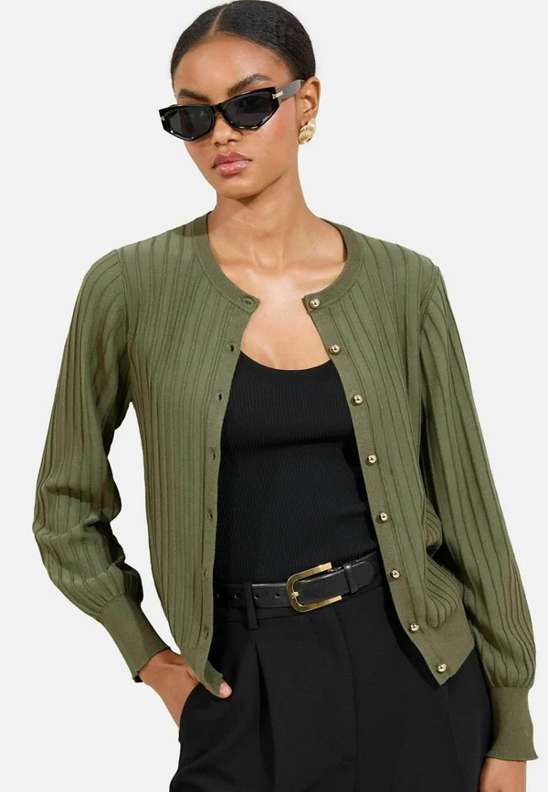 REGULAR FIT CREW NECK  - Strickjacke - green