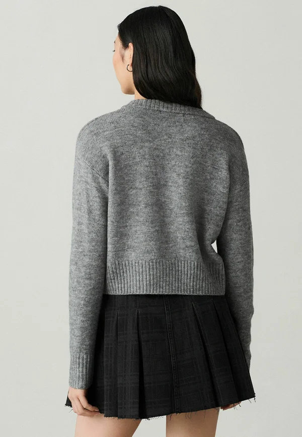 REGULAR FIT - CREW NECK  - Strickjacke - grey