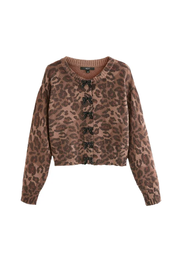 REGULAR FIT - CREW NECK  - Strickjacke - leopard sequin bows