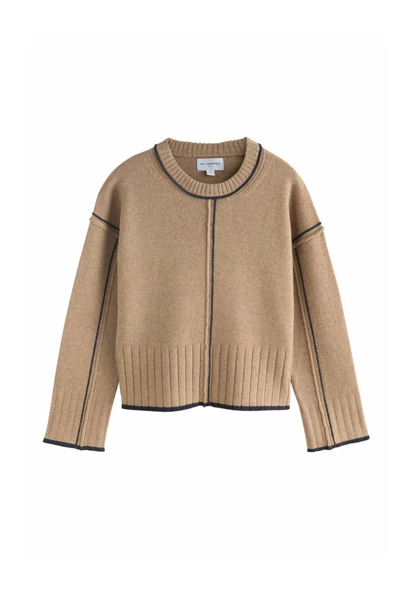 REGULAR FIT - CREW NECK  - Strickpullover - camel brown tipped