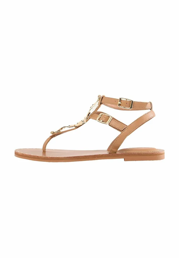 REGULAR FIT-DETAIL DOUBLE BUCKLE - Zehentrenner - tan