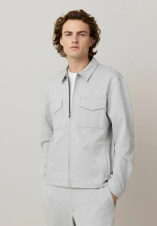 REGULAR FIT-DOGTOOTH - Leichte Jacke - grey