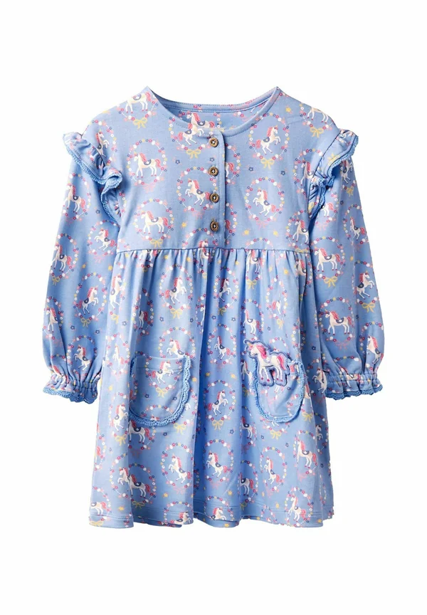 REGULAR FIT - DROP SHOULDER PRINTED PET IN POCKET - Jerseykleid - blue light