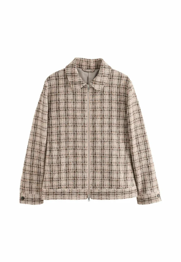 REGULAR FIT - EDIT BOUCLE CHECK  - Leichte Jacke - neutral