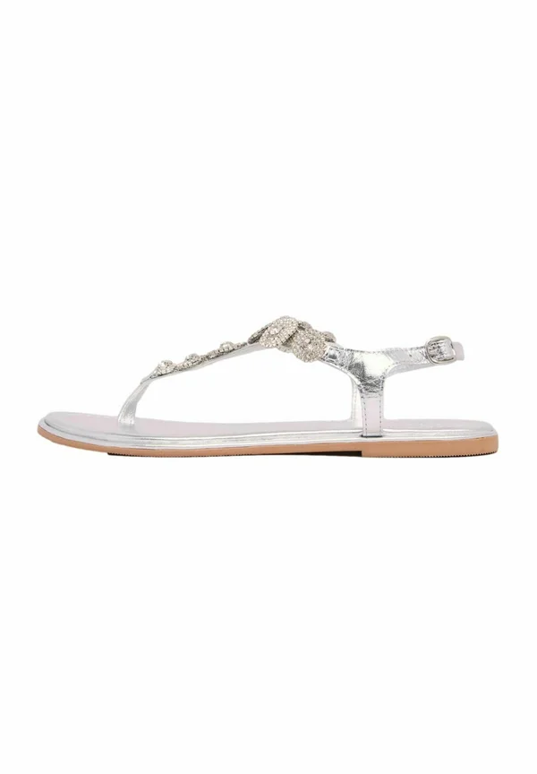 REGULAR FIT-EMBELLISHED STRAPPY - Zehentrenner - silver