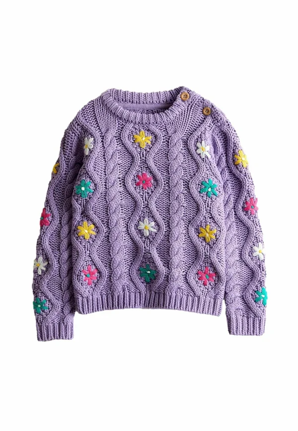 REGULAR FIT - EMBROIDERED CHUNKY  - Strickpullover - lilac