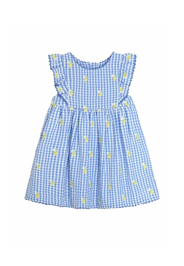 REGULAR FIT EMBROIDERED - Freizeitkleid - blue lemon
