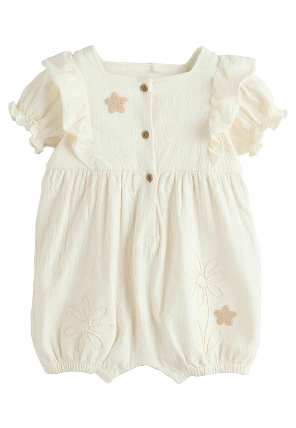 REGULAR FIT - EMBROIDERED FRILL SHOULDER FLORAL  - Jumpsuit - white