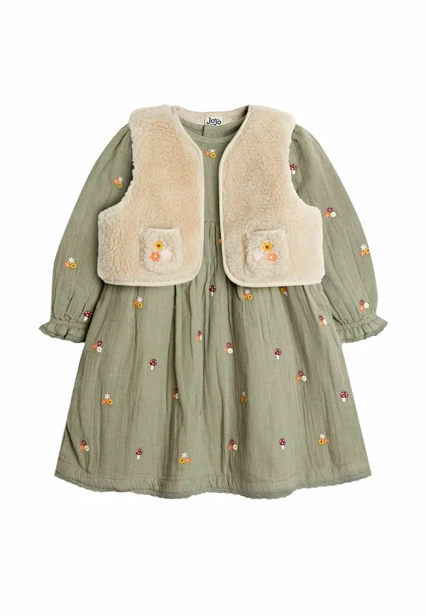 REGULAR FIT - EMBROIDERED SET - Weste - green