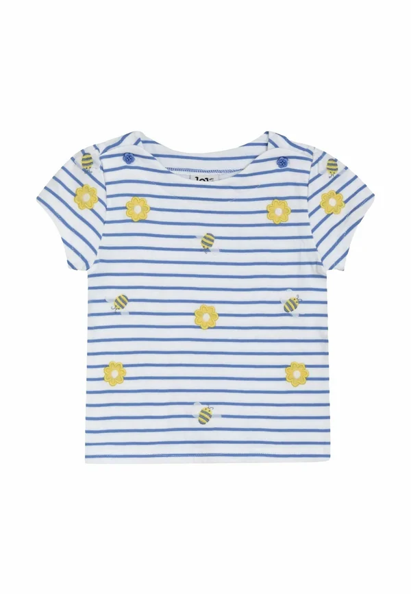 REGULAR FIT - EMBROIDERED  - T-Shirt print - blue flower bee