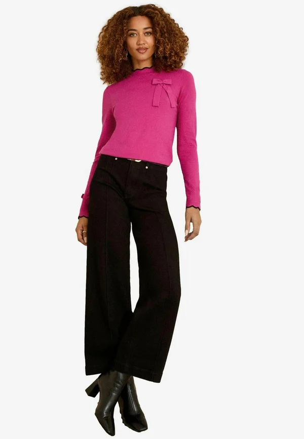 REGULAR FIT  FINE GAUGE - Strickpullover - magenta pink bow