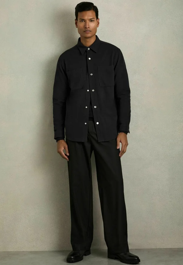 REGULAR FIT - FITZROY BRUSHED PRESS-STUD - Leichte Jacke - navy