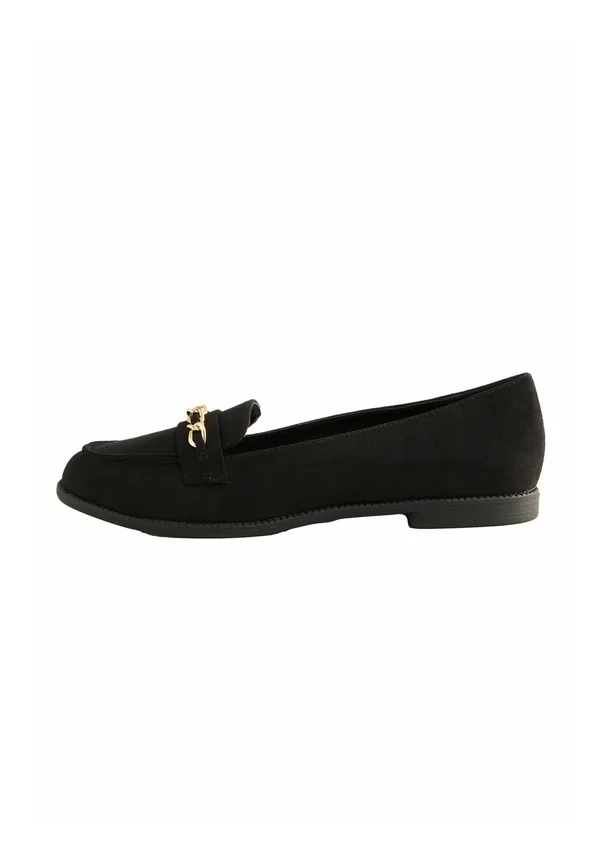 REGULAR FIT - FLAT CHAIN TRIM LOAFERS - Klassischer Ballerina - black
