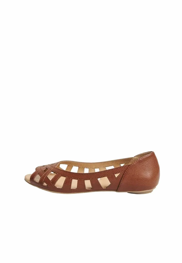 REGULAR FIT - FLAT CUT OUT - Peeptoe Ballerina - brown