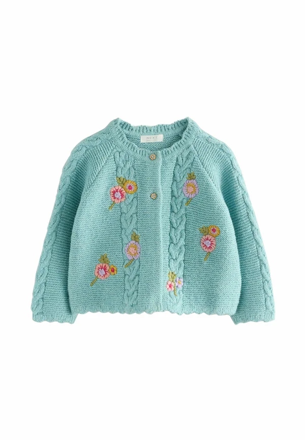 REGULAR FIT - FLORAL PRINT EMBELLISHED - Strickjacke - blue