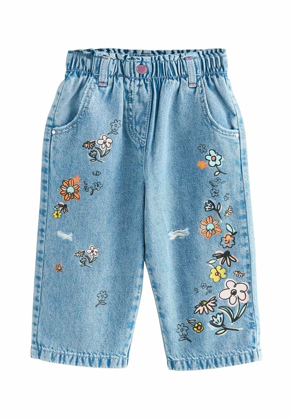 REGULAR FIT - FLORAL PRINT - Jeans Straight Leg - denim