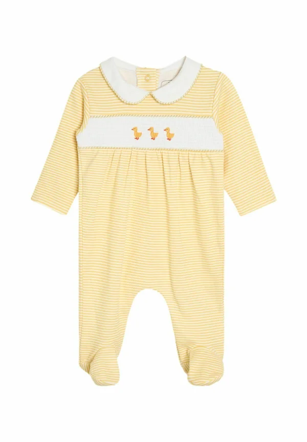 REGULAR FIT - FOOTED SMOCKED EMBROIDERED - Strampler - yellow