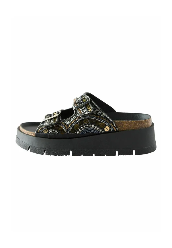 REGULAR FIT - FOREVER COMFORT BEADED BUCKLE DETAIL  - Pantolette hoch - mottled black