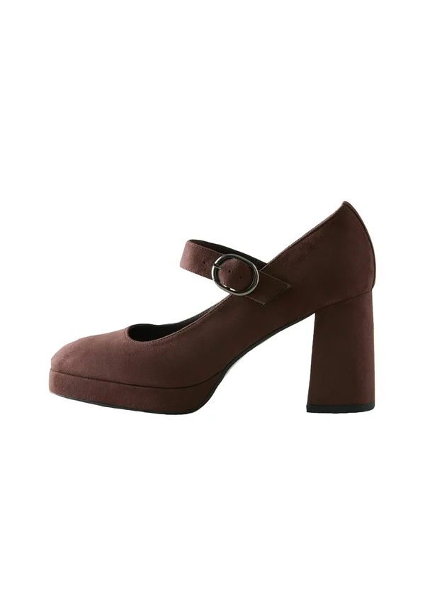 REGULAR FIT - FOREVER COMFORT BROGUE MARY JANE  - High Heel Pumps - chocolate brown microfibre