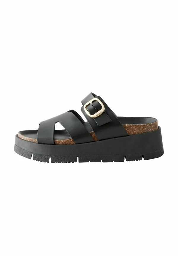 REGULAR FIT - FOREVER COMFORT BUCKLE DETAIL - Pantolette hoch - mottled black