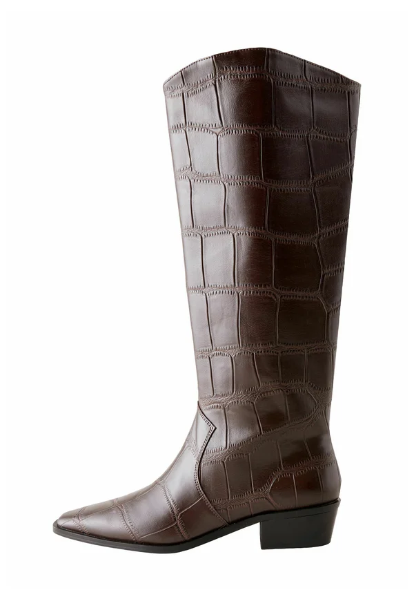 REGULAR FIT - FOREVER COMFORT CHISEL TOE - Cowboy-/Bikerboot - chocolate brown croc embossed