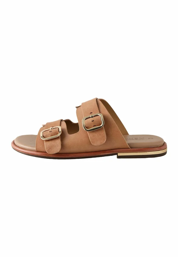 REGULAR FIT - FOREVER COMFORT DOUBLE BUCKLE - Pantolette flach - nude leather