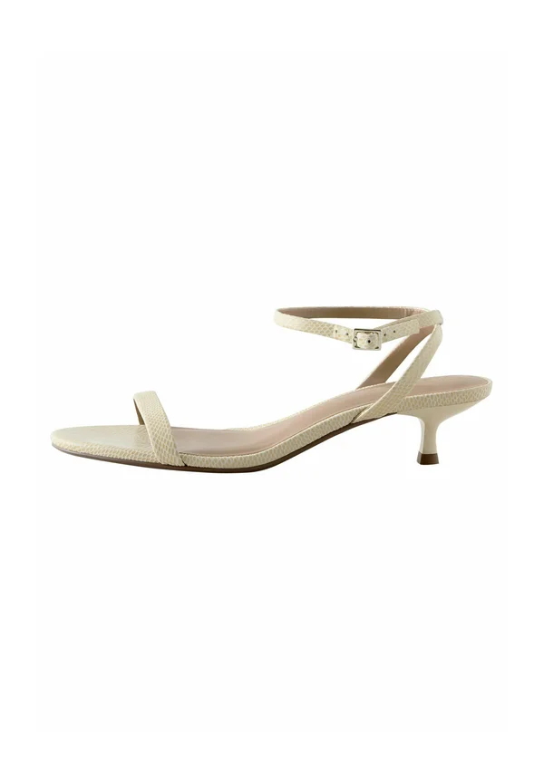 REGULAR FIT FOREVER COMFORT LOW KITTEN HEEL SIMPLE - Riemensandalette - snake beige