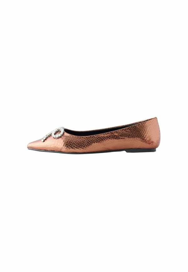 REGULAR FIT - FOREVER COMFORT POINTED TOE JEWELLED BOW  - Klassischer Ballerina - new bronze