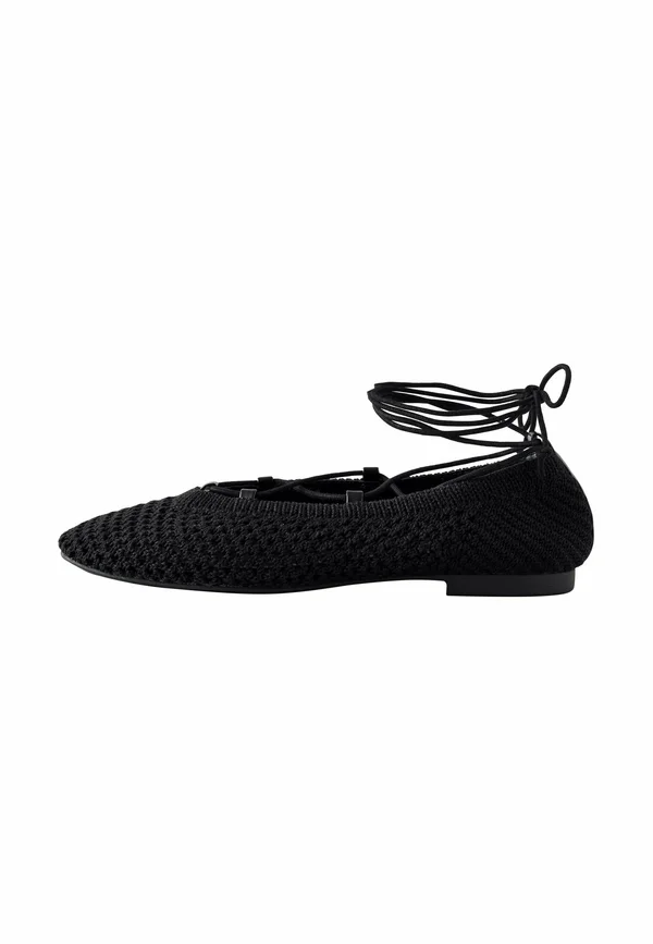 REGULAR FIT - FOREVER COMFORT ROUND TOE TIE UP - Schaftballerina - black